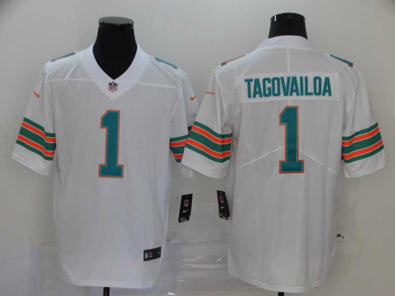 Men Miami Dolphins #1 Tagovailoa White Nike Vapor Untouchable Limited NFL Jerseys->miami dolphins->NFL Jersey